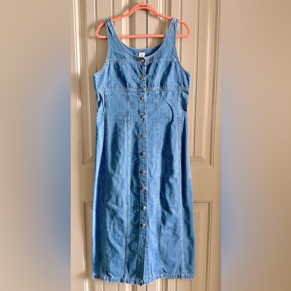 Vintage Gap Denim Button-Down Midi Dress